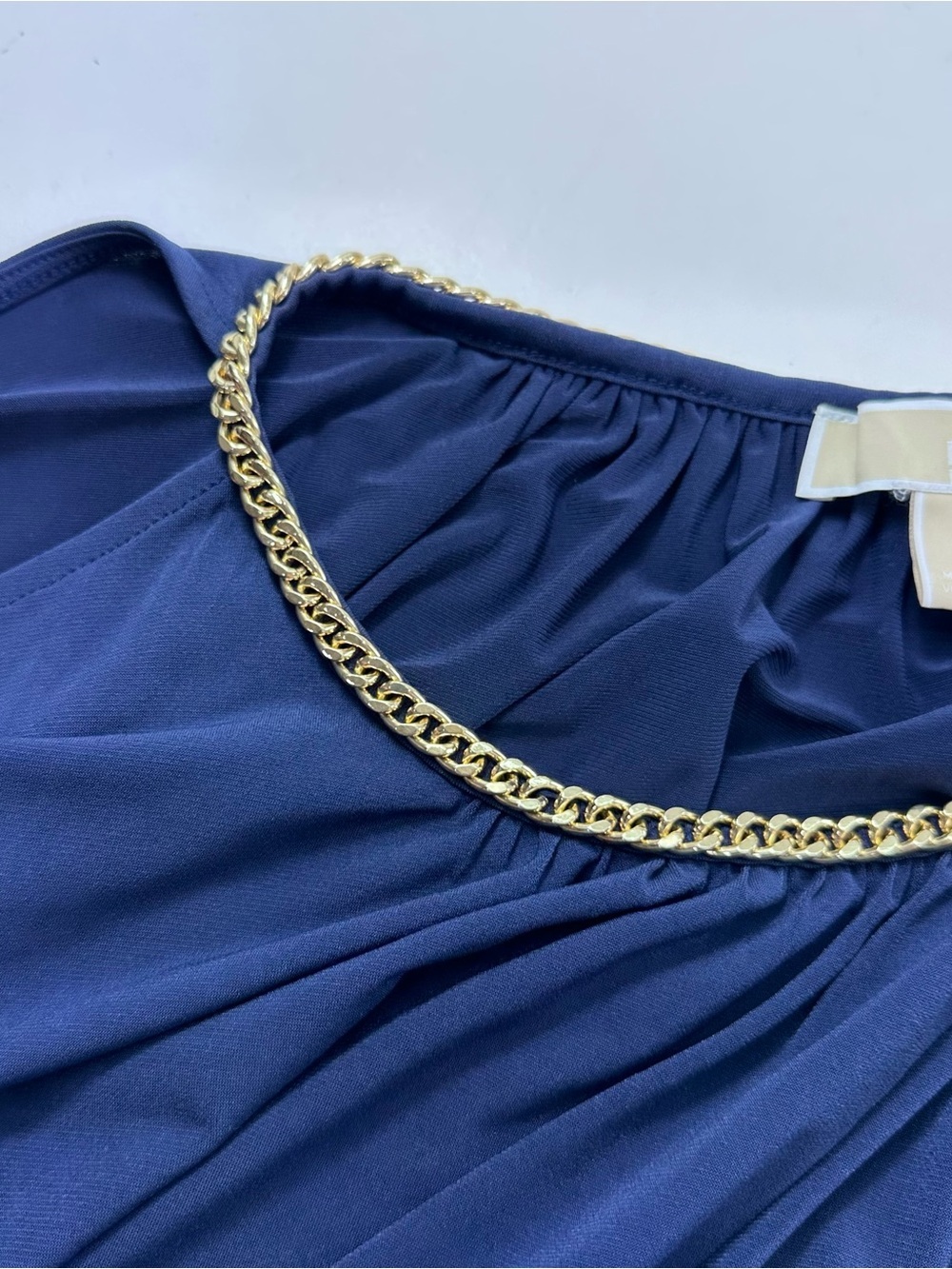 Michael Kors Navy Top with Gold Label Detail - Picture 5 of 9